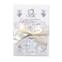 White Card Invitation Laser Marriage Card Beautiful Wedding Card Customization